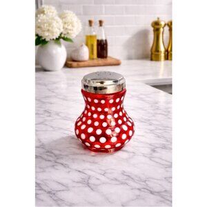 Fenton Glass sugar shaker‎ in the Cranberry Opalescent Dot pattern Kitchen Decor